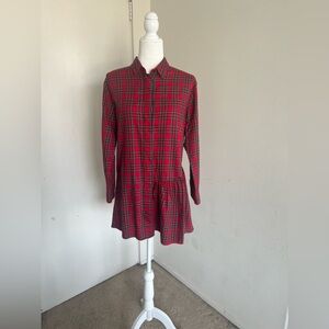 Zara red plaid tunic
